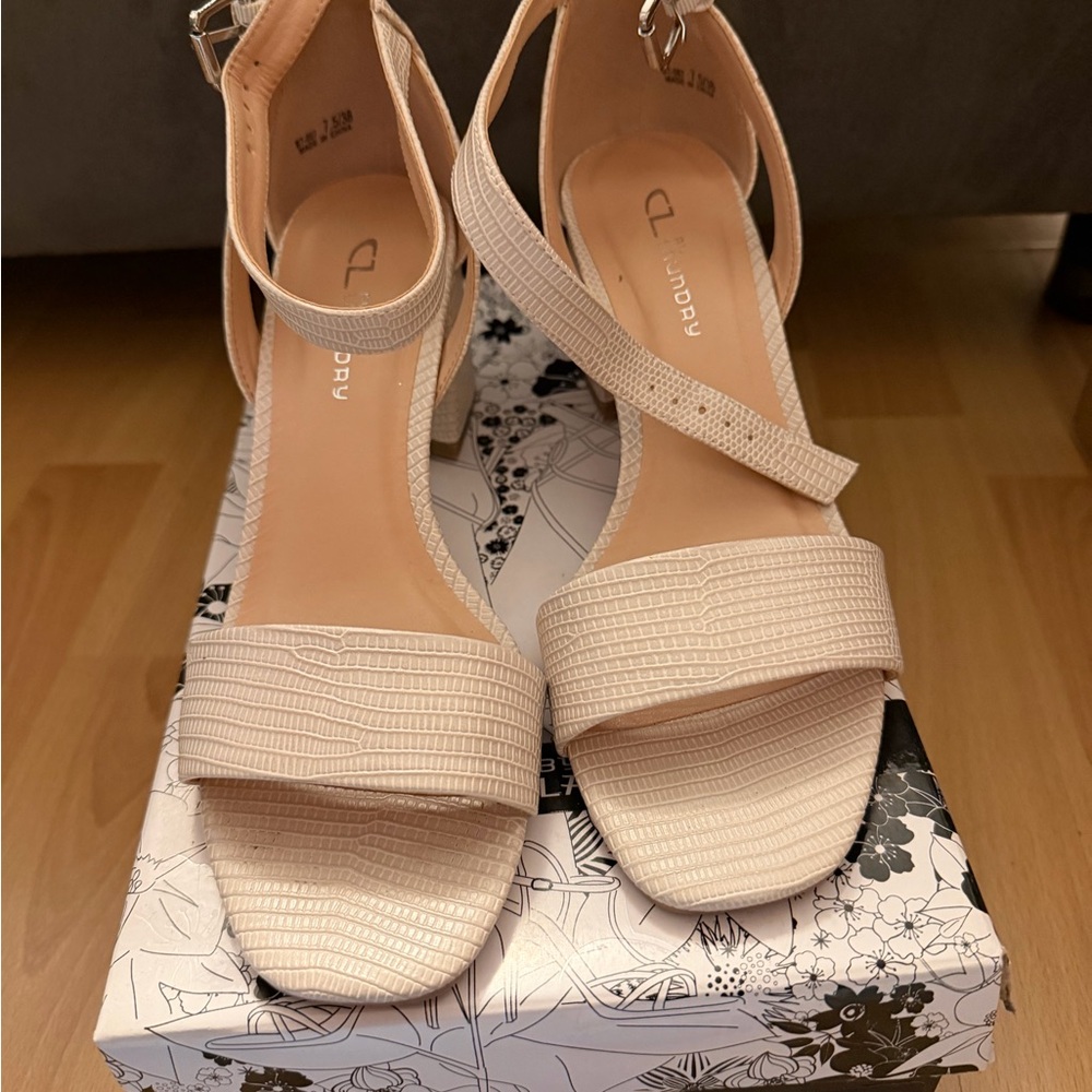 CL by Laundry Textured Cream Heels